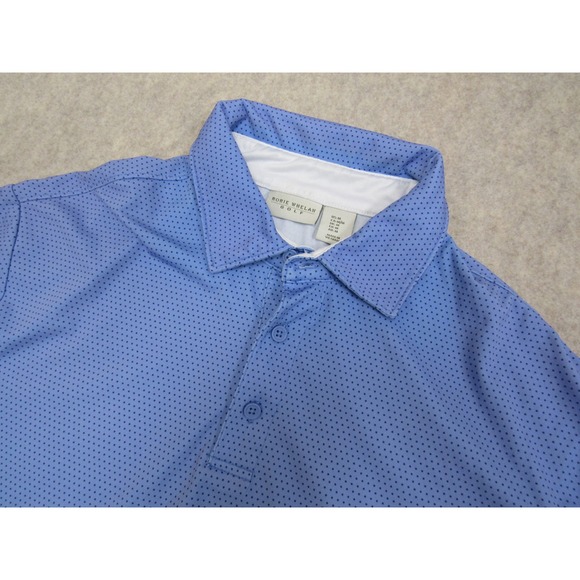 Rorie Whelan Golf Other - Rorie Whelan Golf Mens Blue Micro Dot Performance Polo Shirt Size Medium Stretch